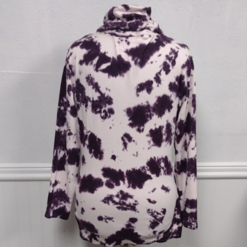 Lily & Lottie Women's Purple Tie-Dye Cowl Neck Sweatshirt - Picture 7 of 14